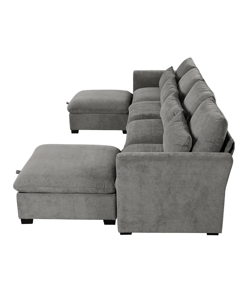 Streamdale Furniture U-shaped Modular Corner Sofa with Two Ottomans