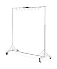 Rainsken Painting Rack, Adjustable Height Automotive Paint Stand, Painting Drying Rack with 8 Hooks, 4 Wheels, 66 lbs Capacity for Repair Shops