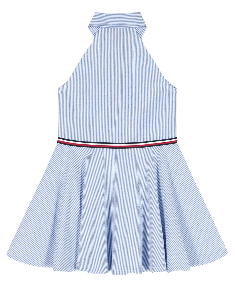 Tommy Hilfiger Girls' 2T-6X Ithaca Stripe Halter Polo Dress