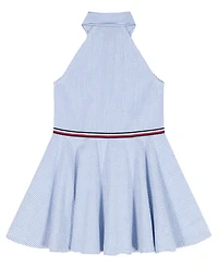 Tommy Hilfiger Girls' 2T-6X Ithaca Stripe Halter Polo Dress