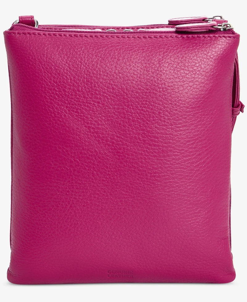 Giani Bernini Triple-Zip Pebble Leather Dasher Crossbody, Exclusively at Macy's