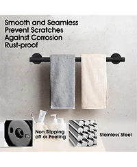 Rainsken 9-Piece Wall-Mounted Bathroom Hardware Accessory Set, Stainless Steel Towel Bar, Towel Ring, Toilet Paper Holder and Robe Hook