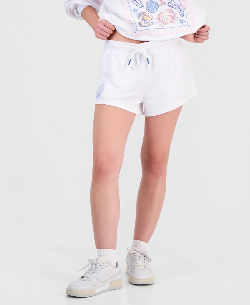 Rebel Veil Juniors' French Terry Drawstring-Waist Shorts