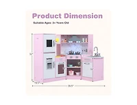 Slickblue Kids Corner Pretend Kitchen Playset with Separated Washing Basin