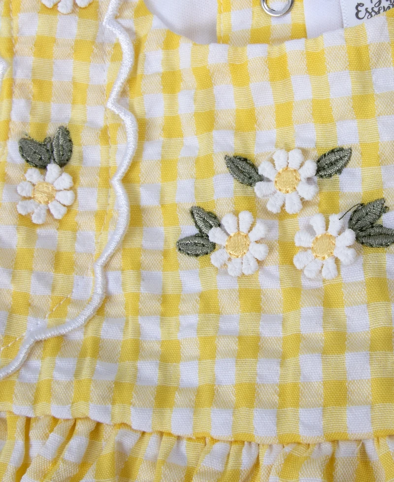 Baby Essentials Girls' Seersucker Floral Romper & Headband, 2-Piece Set