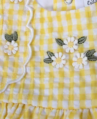 Baby Essentials Girls' Seersucker Floral Romper & Headband, 2-Piece Set