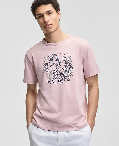 Sun + Stone Men's Surf Haven Mermaid Graphic Cotton T-Shirt, Macy's Exclusive