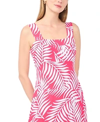 Vince Camuto Women's Tropical-Print Smocked Back Tiered Sleeveless Maxi Dress