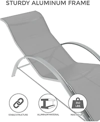 Gaomon Outdoor Chaise Lounge Chairs Set of 3, Heavy-Duty Sunbathing Loungers for Poolside, Backyard