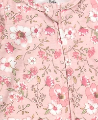 Baby Essentials Girls' Floral Robe and Footed Sleeper, 2-Piece Set