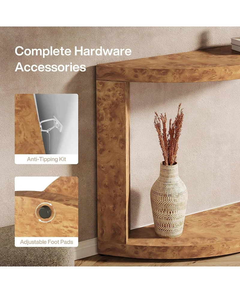 Tribesigns 2-Tier Wooden Console Table for Living Room, 47.24" Farmhouse Entryway Table for Foyer