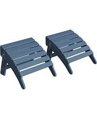 gaomon Folding Adirondack Ottoman Set of 2 - Hdpe All-Weather Outdoor Footrests for Patio, Deck, Lawn, Poolside