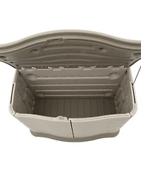 Rubbermaid Plastic Double Walled Horizontal Outdoor Storage Shed, Sand