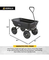 Gorilla Carts Poly Garden Dump Cart Camping Beach Wagon