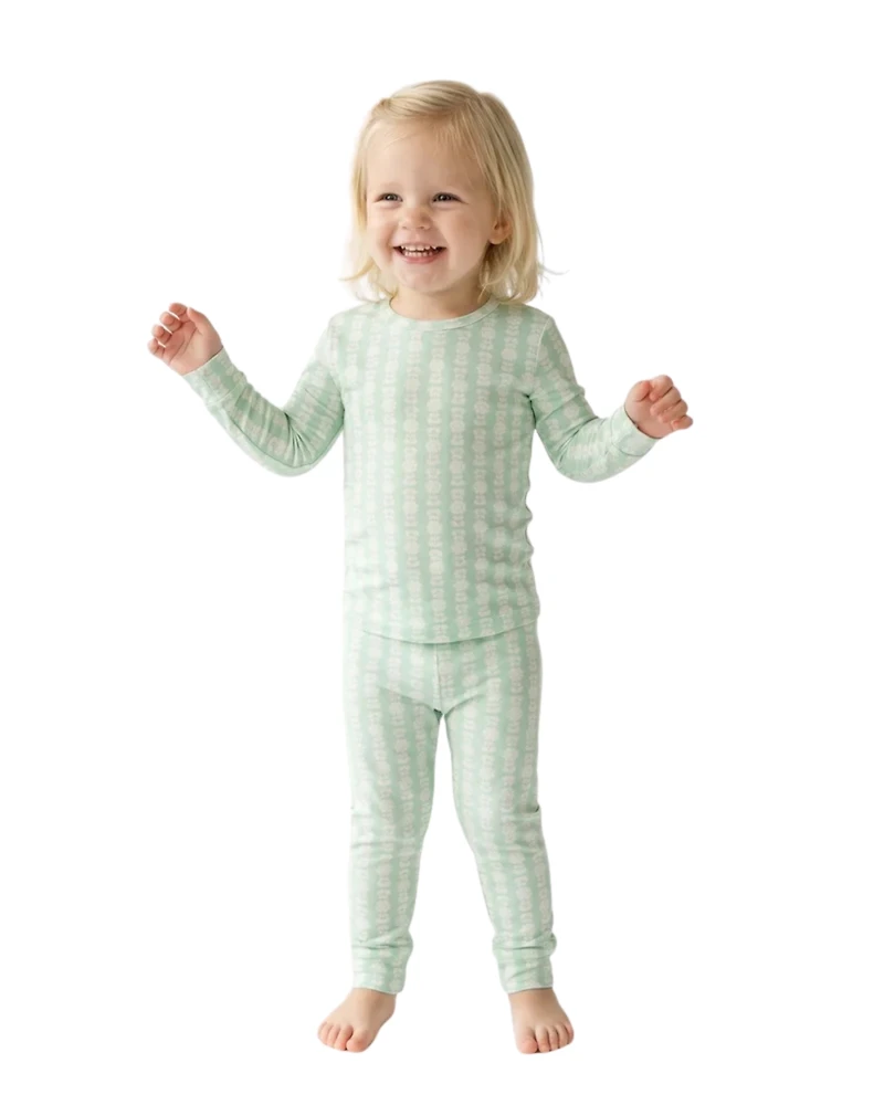 Motette Little Girls Mint Meadows Pajama Set