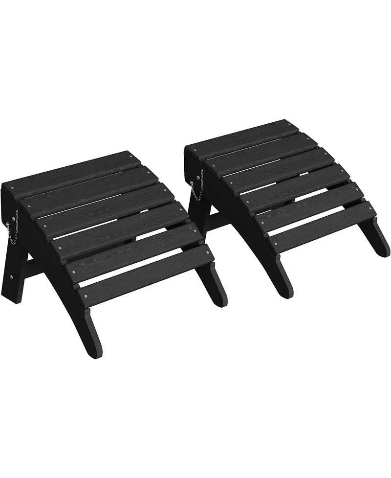 gaomon Folding Adirondack Ottoman Set of 2 - Hdpe All-Weather Outdoor Footrests for Patio, Deck, Poolside