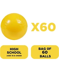 Furlihong Pack of 60 Ping Pong Size Baseball Training Balls 5 Inch Circumference Lightweight Plastic Practice Balls