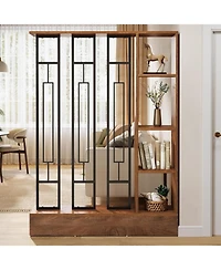 Tribesigns Wall Room Divider with Display Shelves, 70.9" Modern Freestanding Room Divider Screen with Sturdy Base, Wall Partition