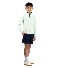 TailorByrd Boys Micro Grid Textured Performance Quarter Zip
