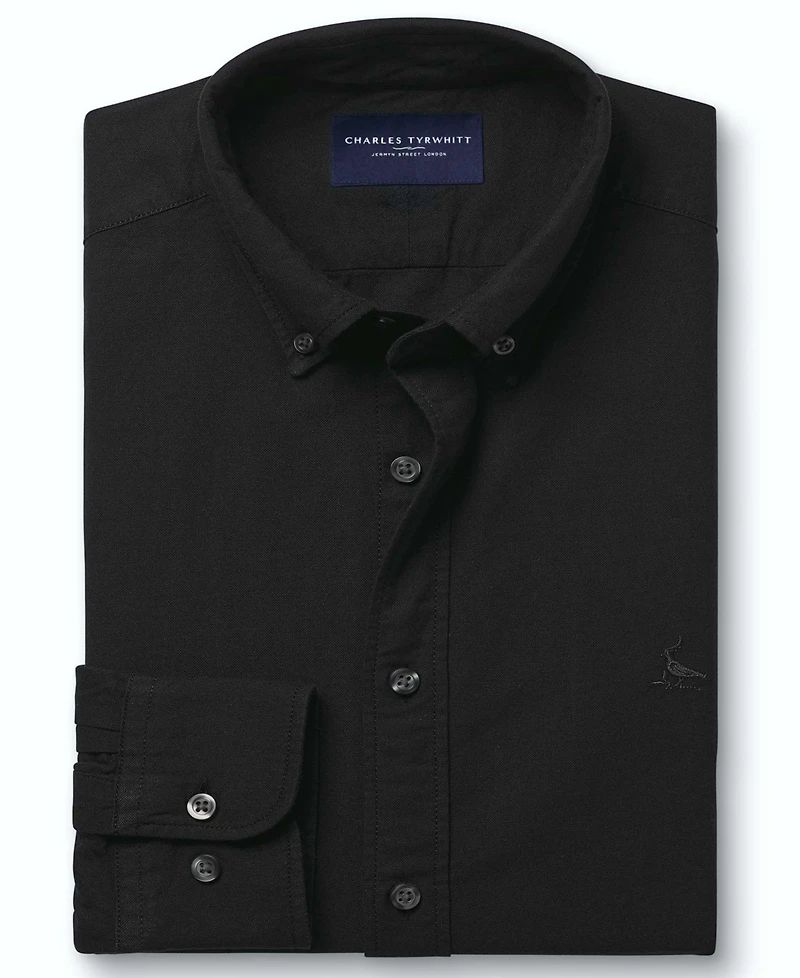 Charles Tyrwhitt Men's Button-Down Stretch Washed Oxford Slim-Fit Shirt