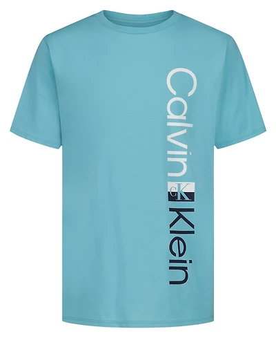 Calvin Klein Boys' 8-20 Vertical Ck Short-Sleeve Crewneck T-Shirt