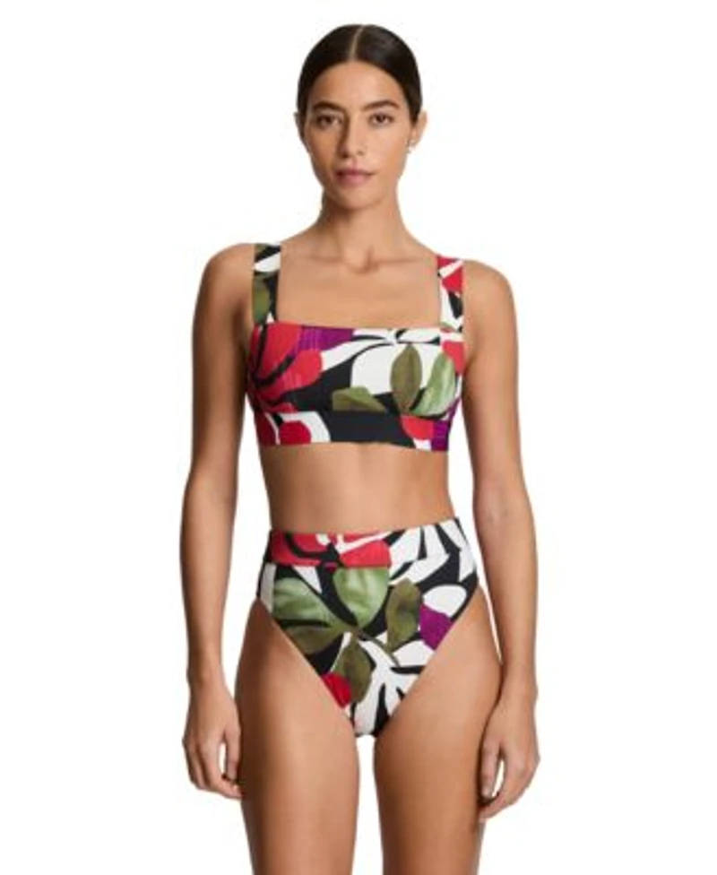 Lauren Ralph Lauren Womens Wide Strap Swim Bra Classic Band Hipster Bottoms