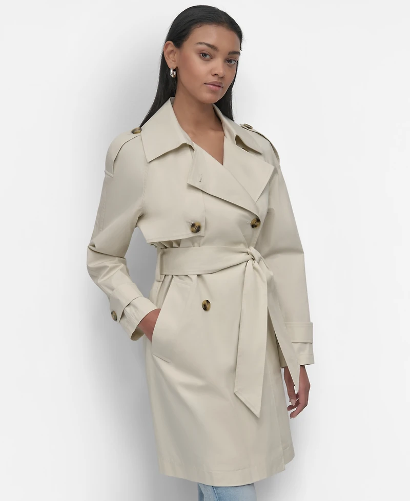 Dkny Jeans Women's Double Breasted Trench Coat