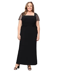 Sl Fashions Plus Size Chiffon A-Line Dress