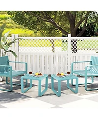 Gymax Outdoor Side Table Set of 2 18'' Weather Resistant Adirondack Patio