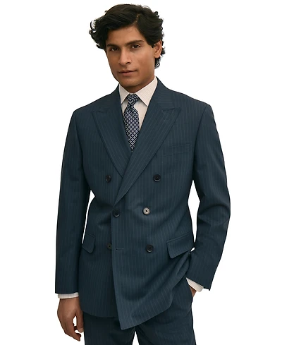 B by Brooks Brothers Men's Pinstripe Double-Breasted Suit Jacket