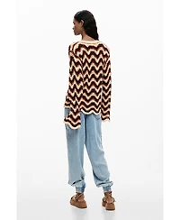 Desigual Women's Zigzag crochet sweater