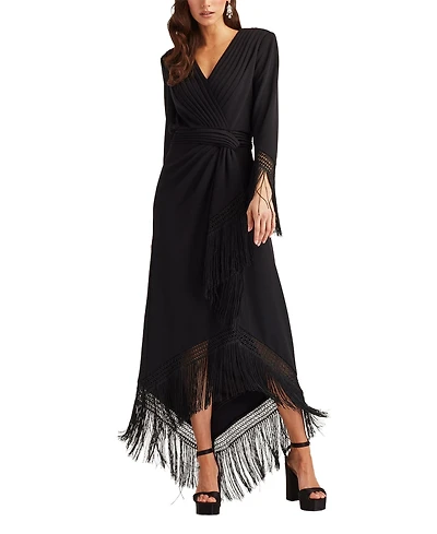 Tadashi Shoji Women's Azie Fringe Midi Dress