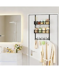 Yigii 16 Hooks Over Door Organizer with Mesh Baskets for Space Saving Storage