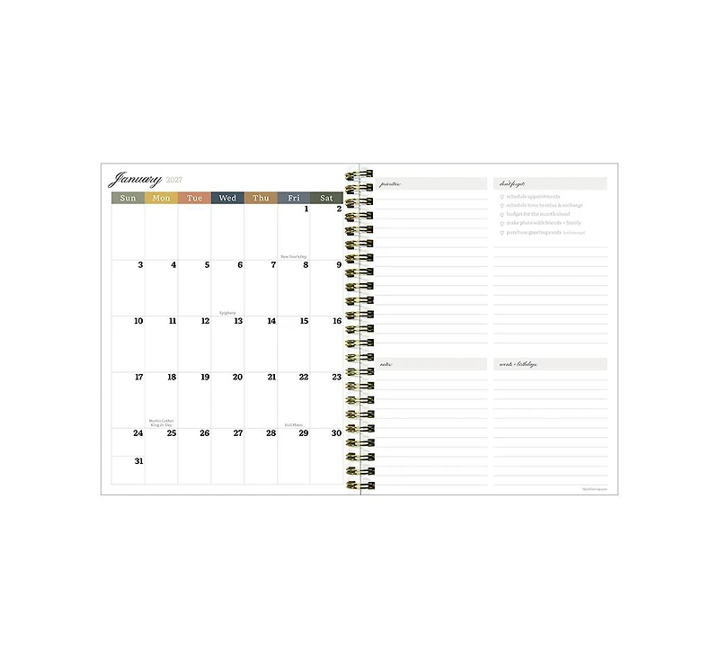 Tf Publishing Paper Goods July 2026 - June 2027 Repeated Posies Medium Weekly Monthly Planner