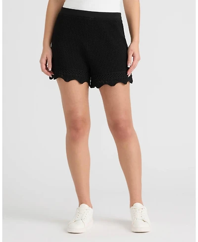 Nvlt Women's Pull on Crochet Shorts