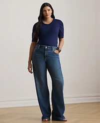 Lauren Ralph Plus Hamida Knit Crew Neck Top