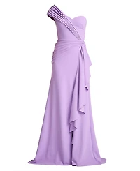 Tadashi Shoji Women's Lune Waterfall Sash Gown