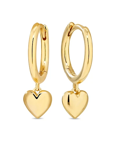 Devata Heart Hoop Earrings in Gold Plated Sterling Silver