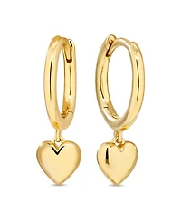 Devata Heart Hoop Earrings in Gold Plated Sterling Silver