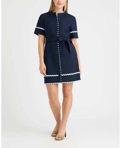 Ellen Tracy Women's Shirt Dress with Ric Rac Detail