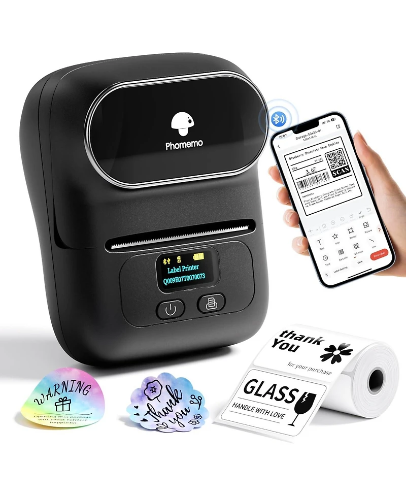 Phomemo M110 Business Label Maker, Portable Bluetooth Thermal Printer