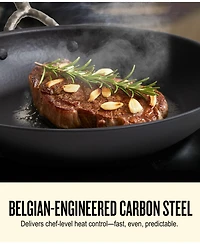 Alva Artist 2pc Carbon Steel Frying Pan Set - Artisan-Forged Handle (9.5" & 11")