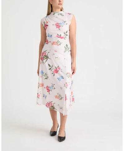 Ellen Tracy Women's Mesh Dress with Side Shirring