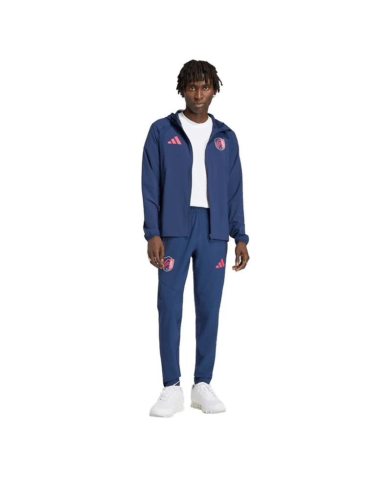 Adidas Men's Navy St. Louis City Sc Tiro Travel Full-Zip Hooded Windbreaker