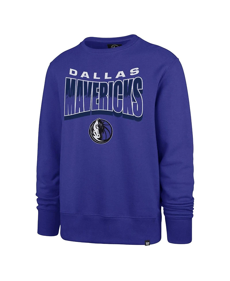 47 Men's & Women's Blue Dallas Mavericks Brush By Headline Crewneck Sweatshirt