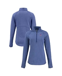Cutter Buck Women's Heather Royal New England Patriots Peshastin Eco Fleece Tri-Blend Raglan Half-Zip Jacket