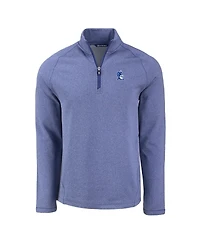 Cutter & Buck Men's Heather Duke Blue Devils Peshastin Eco Fleece Quarter-Zip Sweatshirt