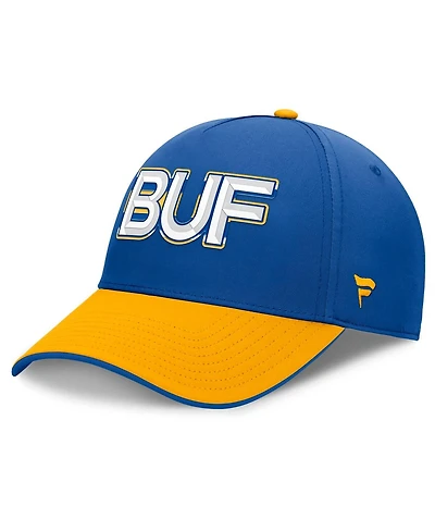 Fanatics Men's Royal/Gold Buffalo Sabres Authentic Pro Rink Team Code Flex Hat