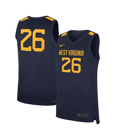 Nike Men's 26 Navy West Virginia Mountaineers Road Replica Basketball Jersey