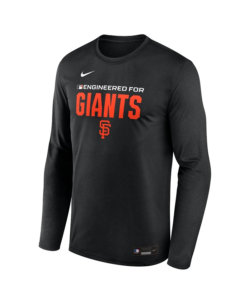 Nike Men's Black San Francisco Giants Authentic Collection Legend Dri-fit Long Sleeve T-Shirt